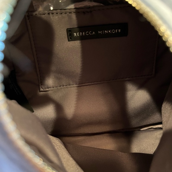 NWT Rebecca Minkoff Faux Fur Convertible Mini Julian Backpack - Powder Blue - Picture 9 of 12